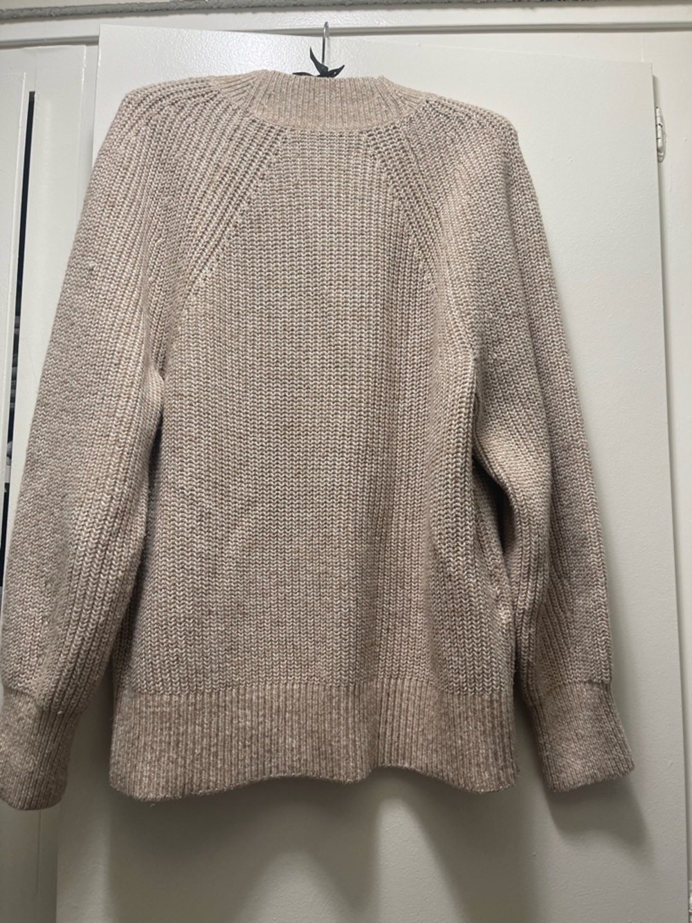LOFT Beige Ribbed Mock Neck Sweater - Picture 3 of 4